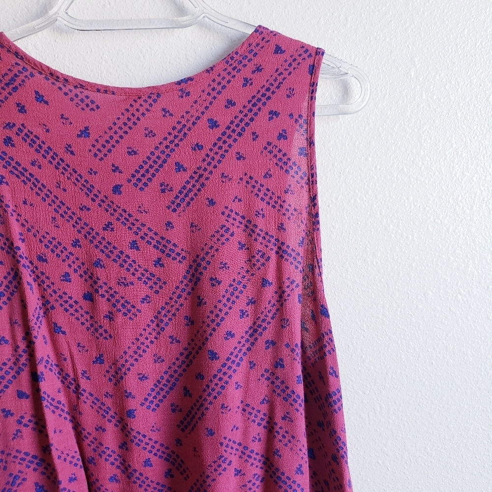 Free People Look Through Pink Fruit Punch Combo Crinkle Bohemian Top - Picture 7 of 9